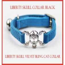 Liberty Skull Velvet Cat Collar 